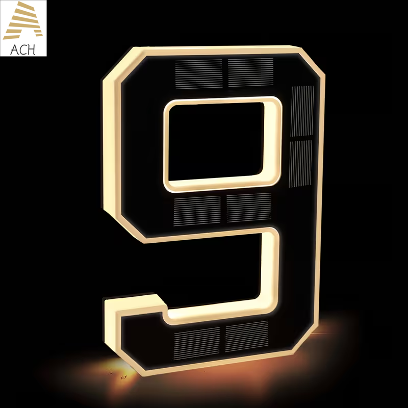 Home Office Number - Panneau d'adresse LED solaire de 23cm,
