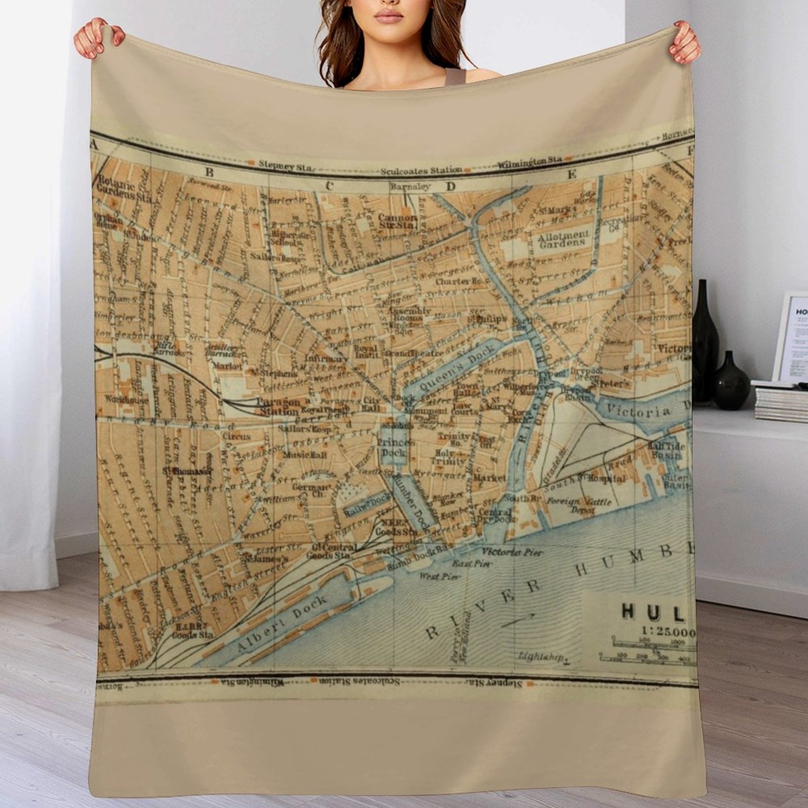 Home Office England - Couverture vintage avec carte de l'Angleterre