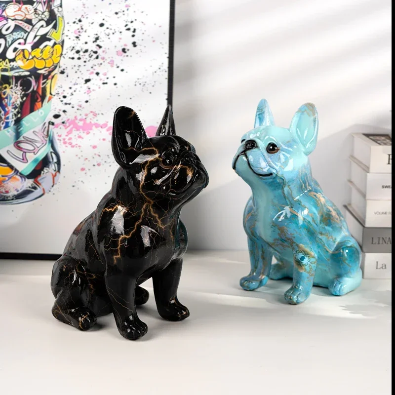 Home Office Expenses - Statue d'art bouledogue français scintillant, couleur