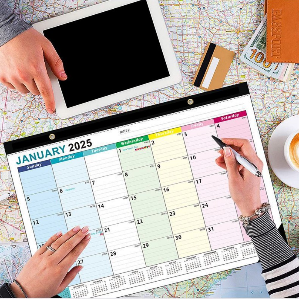 Home Office 2024 - Calendrier mural anglais pour la maison