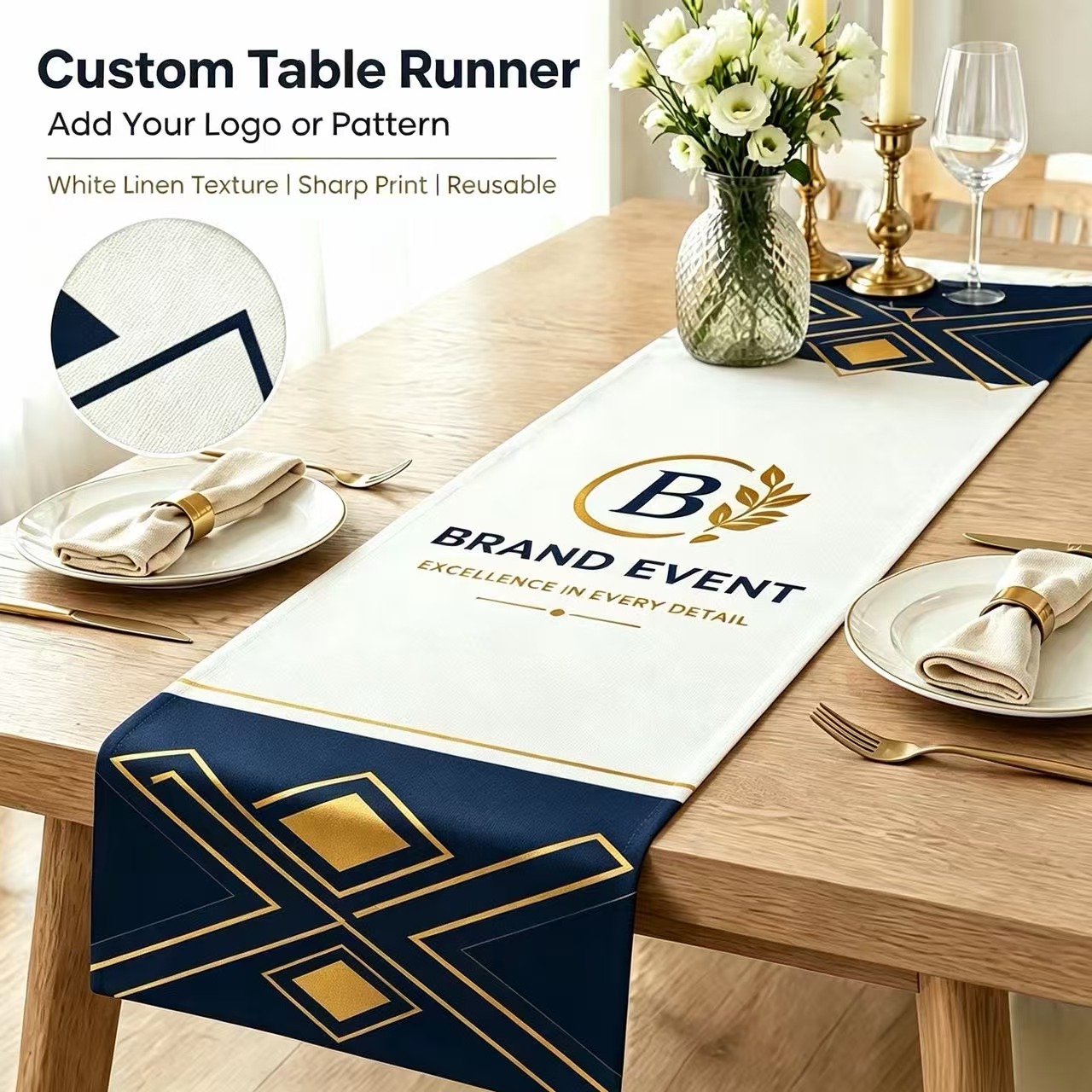 Home Office News - Chemin de table personnalisé avec nom,