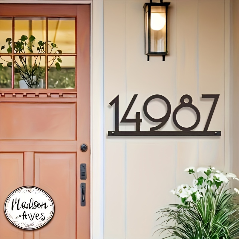 Home Office Number - Plaque d'adresse personnalisée en métal artisanal,