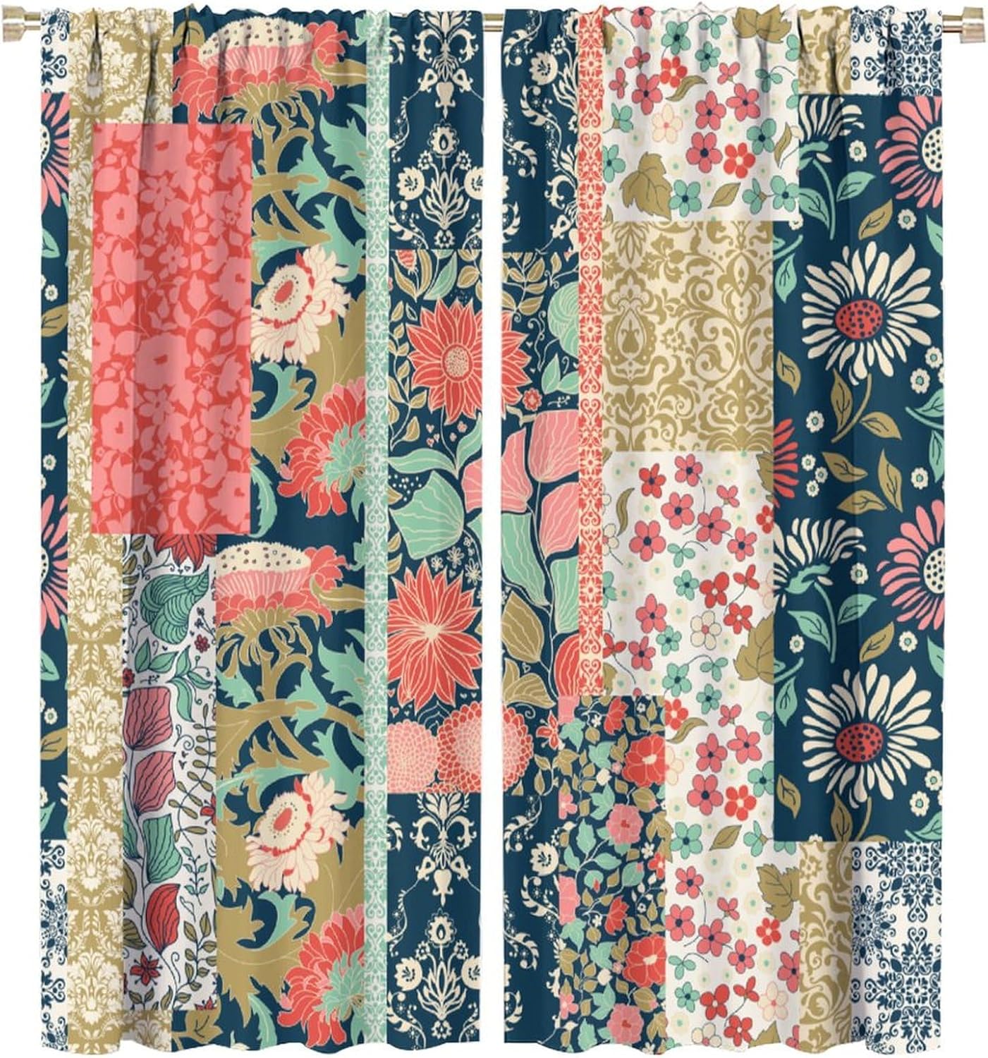 Rideaux floraux patchwork bohè - Home Office England avis et prix