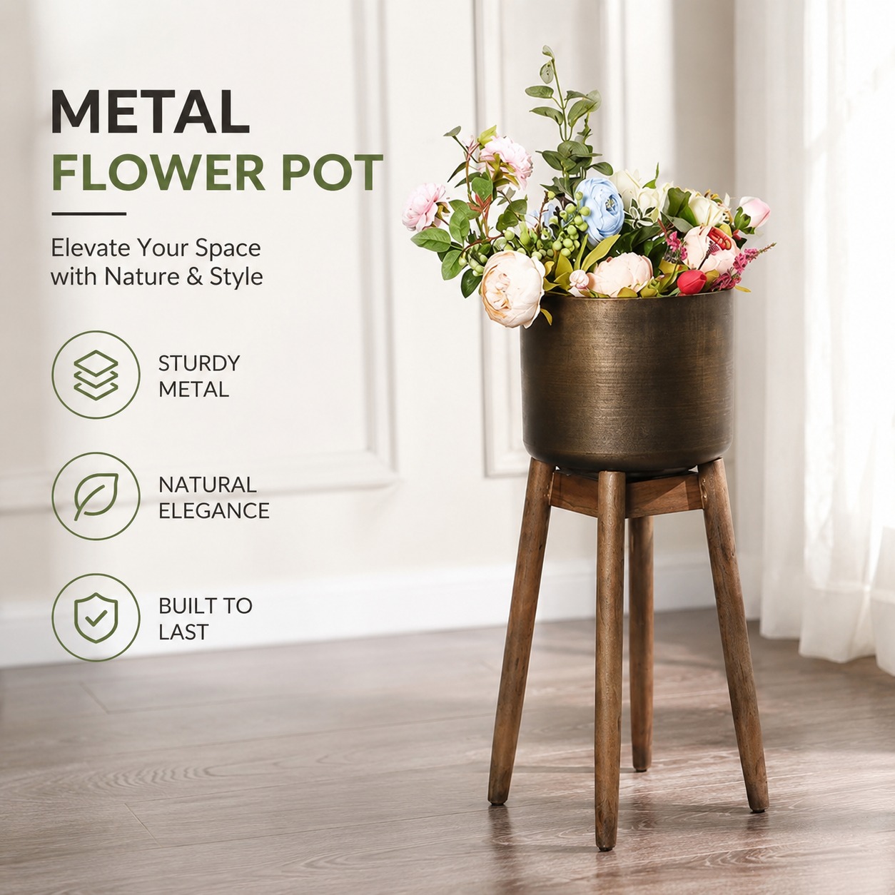 Support de plantes en bois ind - Home Office Industrial Style avis et prix