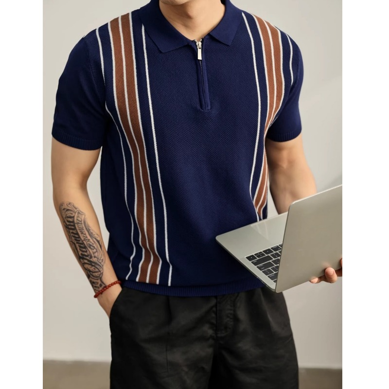 Polo en tricot rayé tendance p - Home Office England avis et prix