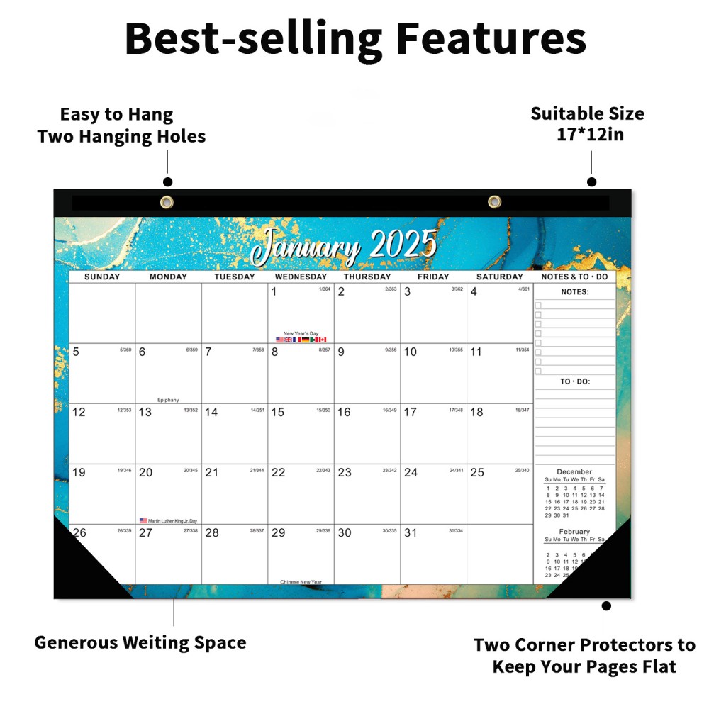 Calendrier mural anglais pour  - Home Office 2024 avis et prix