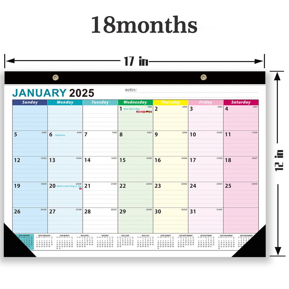 Calendrier mural anglais pour  - Home Office 2024 avis et prix